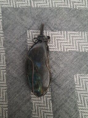 Wire-Wrapped Labradorite Pendant